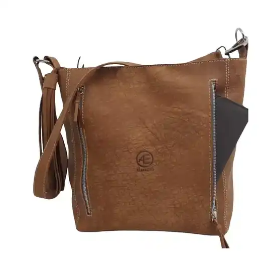 Cartera cuero búfalo vison | Atletas Perú Cueros – Art. 040 - comprar online