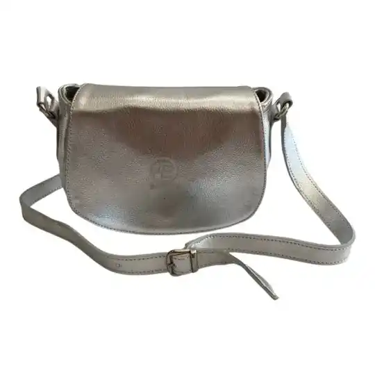 Bandolera de cuero plateado | Atletas Perú Cueros – Art. 095 - tienda online
