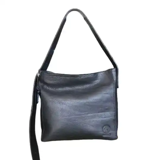 Cartera de cuero negro | Atletas Perú Cueros – Art. 041 - comprar online