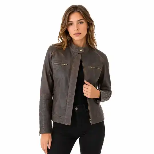 Campera de cuero | Atletas Perú Cueros – Art. Naty Engrasada