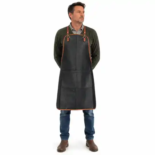 Delantal de cuero combinado unisex | Atletas Perú Cueros