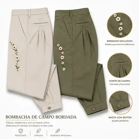Bombacha dama bordada