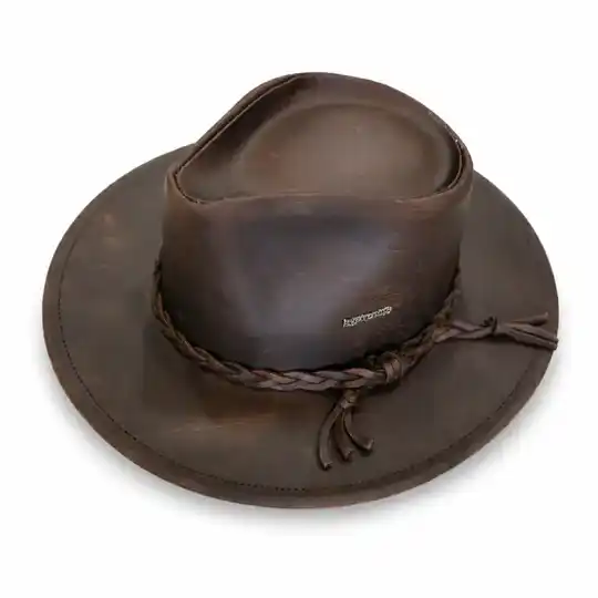 Sombrero Australiano engrasado marrón | Atletas Perú Cueros