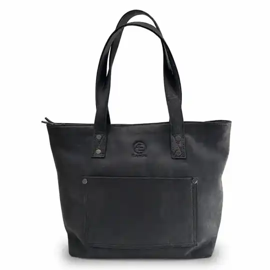 Cartera de cuero negro gastado | Atletas Perú Cueros – Art. 350